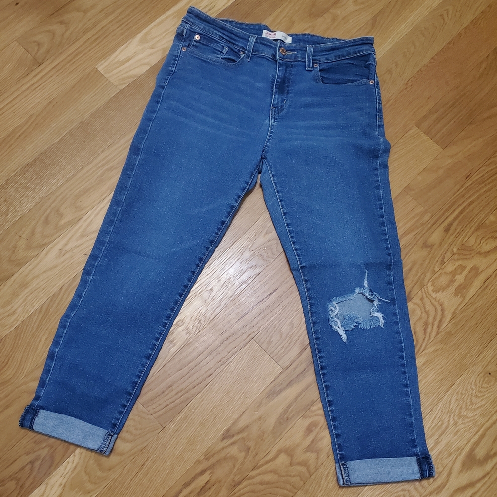 Signature by Levi Strauss Distressed Blue Skinny Jeans